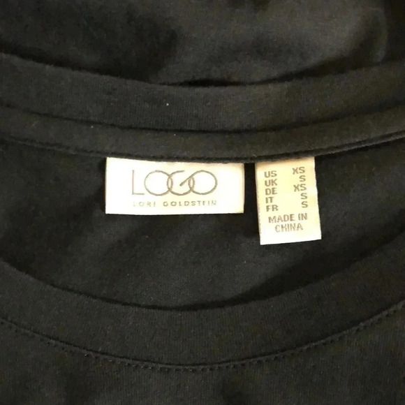 🌸NEW🌸 LOGO Black Ruffle Hem Tunic Top - Picture 5 of 8